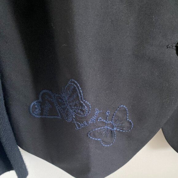 DESIGUAL WOMEN'S BLAZER SINGLE BREASTED EMBROIDERY ON ONE LAPEL ONE BUTTON SZ 44 - Picture 4 of 9